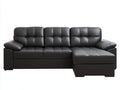 Divano angolare-Similpelle-274x160x86 cm-Nero-Classico moderno