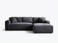 Divano angolare-Velluto a coste-292x166x80 cm-Grigio scuro-Moderno casual