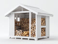 Portalegna - legno - 260 x 135 x 218 cm - Bianco - moderno