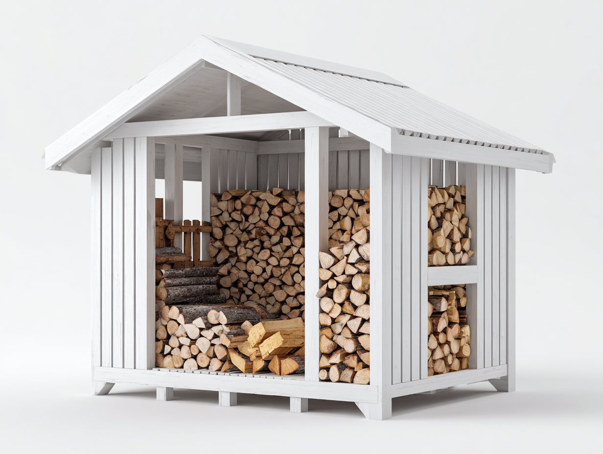 Portalegna - legno - 260 x 135 x 218 cm - Bianco - moderno