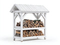 Portalegna - legno - 170 x 78 x 176 cm - Bianco - country