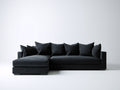 Divano angolare-Tessuto-298x162x82 cm-Nero-Moderno