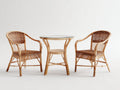 Set salotto da terrazza - rattan-vetro - 62x62x70 cm - naturale-marrone - stile classico