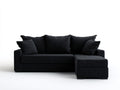 Divano angolare-Tessuto-280x160x82 cm-Nero-Moderno