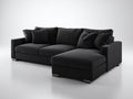 Divano angolare-Tessuto-284x164x81 cm-Nero-Minimalista