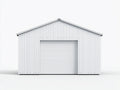 Casetta da giardino - metallo - 420x260x270 cm - bianco-grigio chiaro - stile garage funzionale