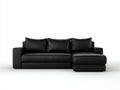 Divano angolare-Similpelle-282x162x81 cm-Nero-Minimalista