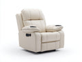 Poltrona reclinabile-Similpelle-Metallo-89x97x108 cm-Beige-Relax funzionale