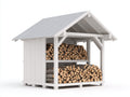 Portalegna - legno - 310 x 145 x 205 cm - Bianco - minimalista