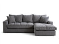 Divano angolare-Velluto a coste-286x166x80 cm-Grigio-Moderno casual