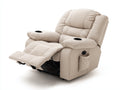 Poltrona reclinabile-Tessuto-Metallo-90x98x109 cm-Beige-Relax contemporaneo