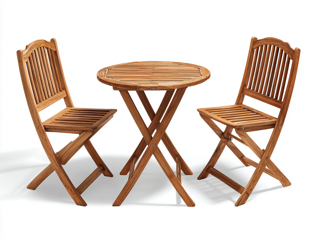 Set salotto da terrazza - legno di teak - 72x72x74 cm - marrone caldo - stile pieghevole classico