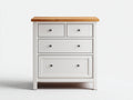 Cassettiera - Legno lavorato-Metallo - 85x40x88 cm - Bianco-Rovere - moderno