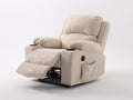 Poltrona reclinabile-Tessuto-Metallo-89x98x108 cm-Beige-Relax moderno