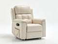 Poltrona reclinabile-Similpelle-Metallo-88x96x107 cm-Beige-Comfort moderno