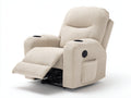 Poltrona reclinabile-Velluto a coste-Metallo-90x97x110 cm-Beige-Classico relax