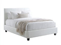 Letto matrimoniale - ecopelle - 218x180x115 cm - bianco - moderno imbottito