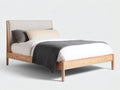 Letto matrimoniale - Legno-Tessuto - 208x167x109 cm - Rovere-Beige - contemporaneo
