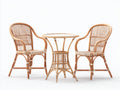 Set salotto da terrazza - rattan-vetro - 60x60x72 cm - naturale - stile coloniale