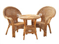 Set salotto da terrazza - rattan - 62x62x70 cm - miele - stile naturale