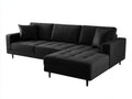Divano angolare-Tessuto-Metallo-292x166x84 cm-Nero-Moderno