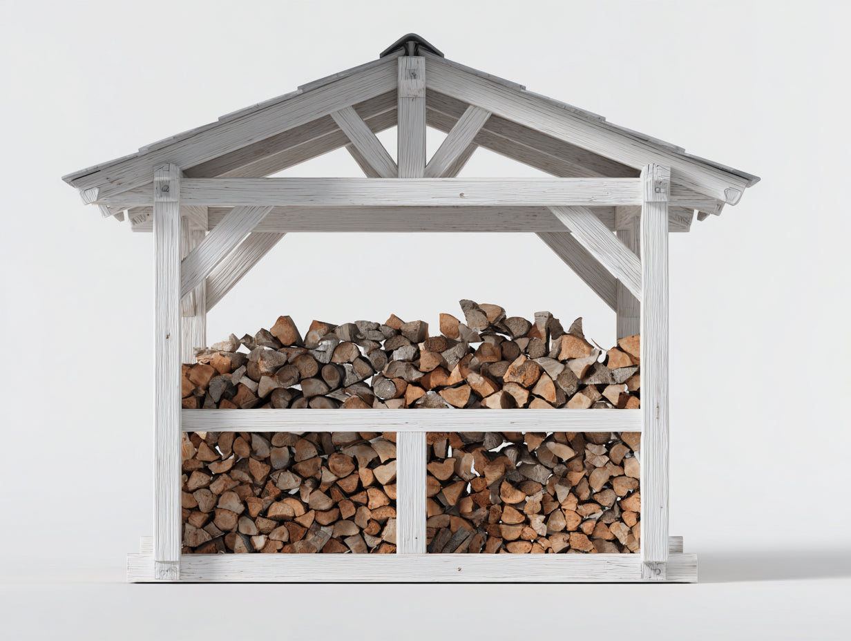 Portalegna - legno - 185 x 82 x 172 cm - Bianco - rustico
