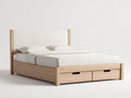 Letto matrimoniale - Legno-Tessuto - 213x171x110 cm - Rovere chiaro-Beige - moderno con cassetti