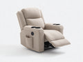 Poltrona reclinabile-Tessuto-Metallo-87x96x107 cm-Beige-Cinema casa