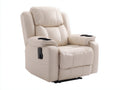 Poltrona reclinabile-Similpelle-Metallo-90x98x109 cm-Beige-Relax moderno