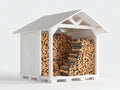 Portalegna - legno - 285 x 150 x 205 cm - Bianco - country