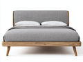 Letto matrimoniale - Tessuto-Legno - 210x170x100 cm - Grigio-Rovere - nordico