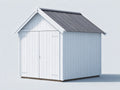 Casetta da giardino - legno-metallo - 245x205x225 cm - bianco-grigio scuro - stile nordico funzionale