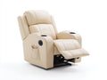 Poltrona reclinabile-Similpelle-Metallo-87x96x108 cm-Crema-Relax contemporaneo