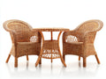 Set salotto da terrazza - rattan - 60x60x68 cm - naturale - stile artigianale
