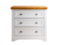 Cassettiera - Legno lavorato-Metallo - 112x42x90 cm - Bianco-Rovere - country moderno
