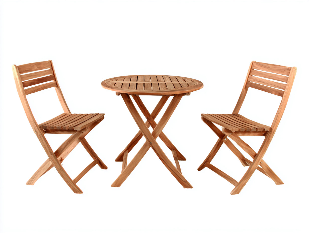 Set salotto da terrazza - legno di teak - 70x70x74 cm - marrone miele - stile pieghevole
