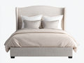 Letto matrimoniale - tessuto - 221x186x138 cm - beige - classico elegante