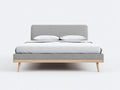 Letto matrimoniale - Tessuto-Legno - 206x166x95 cm - Grigio-Rovere - scandinavo