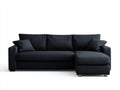 Divano angolare-Tessuto-Metallo-286x164x83 cm-Nero-Cromo-Minimalista