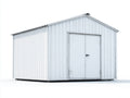 Casetta da giardino - metallo - 340x215x235 cm - bianco - stile essenziale industriale
