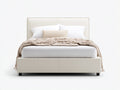 Letto matrimoniale - Similpelle-Metallo - 213x172x109 cm - Crema - contemporaneo