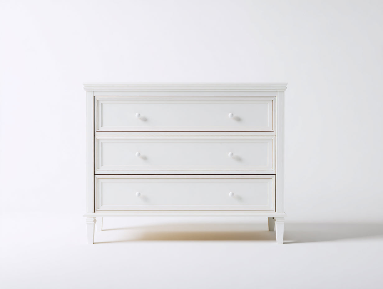 Cassettiera - legno ingegnerizzato - 112x42x88 cm - bianco - elegante