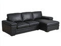 Divano angolare-Similpelle-Legno-274x158x84 cm-Nero-Legno scuro-Contemporaneo