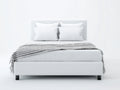 Letto matrimoniale - ecopelle - 216x178x108 cm - bianco - minimalista moderno