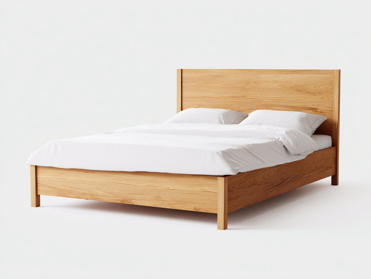Letto matrimoniale - Legno - 210x168x104 cm - Rovere dorato - scandinavo