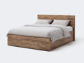 Letto matrimoniale - Legno lavorato - 208x166x86 cm - Rovere rustico - stile naturale