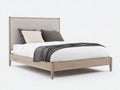 Letto matrimoniale - Legno-Tessuto - 210x168x110 cm - Rovere grigio-Beige - contemporaneo