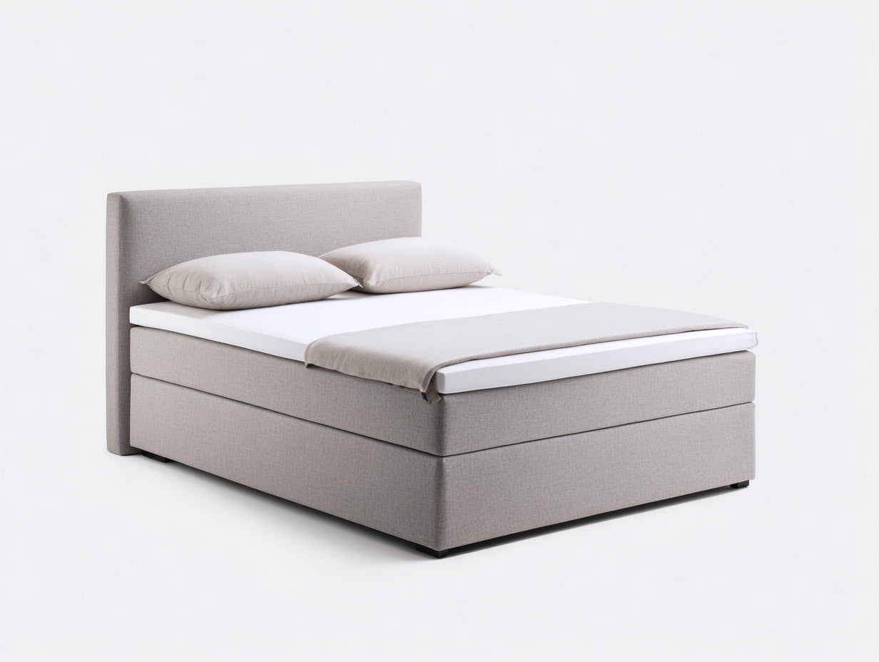 Letto matrimoniale - Tessuto - 210x170x105 cm - Grigio chiaro - moderno imbottito