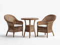 Set salotto da terrazza - rattan - 60x60x70 cm - marrone naturale-bianco crema - stile classico