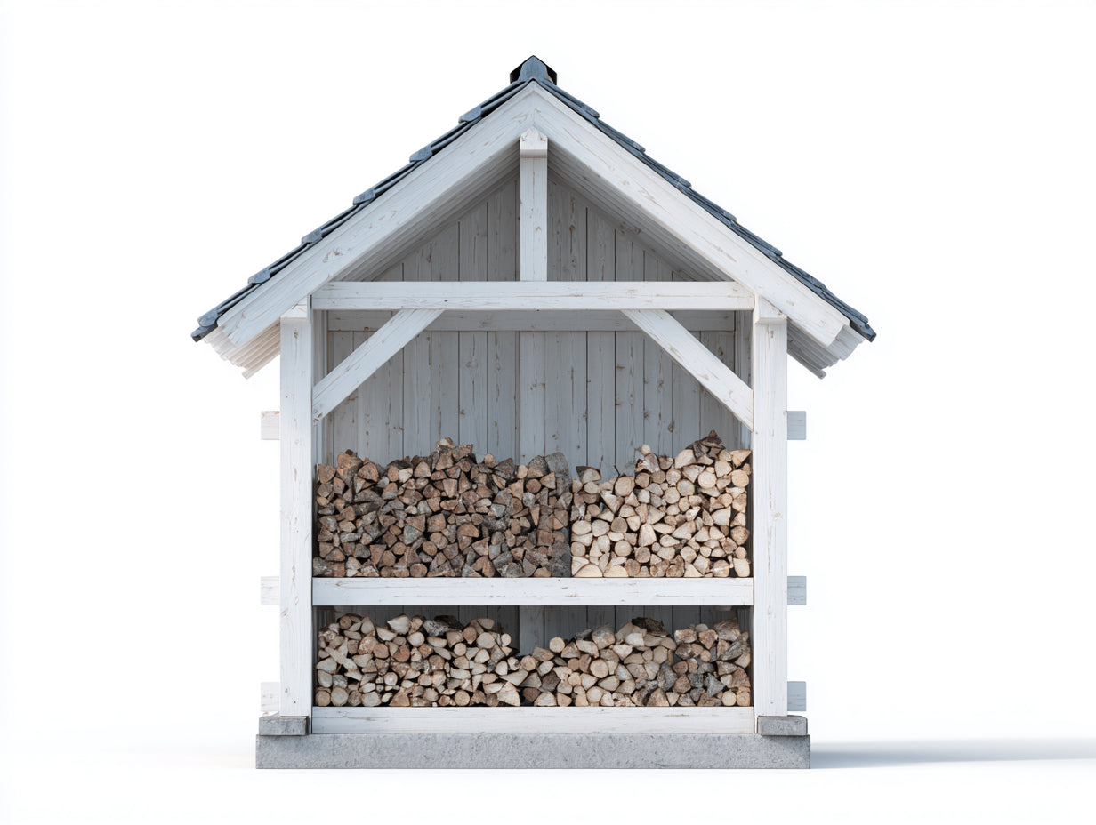 Portalegna - legno - 165 x 72 x 210 cm - Bianco-Grigio - alpino
